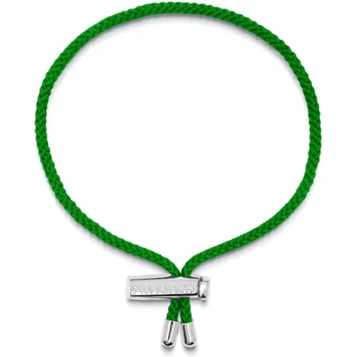 Men's Green String Bracelet with Adjustable Silver Lock , male, Sizes: ONE SIZE - Nialaya - Modalova