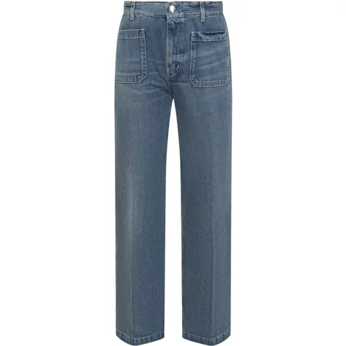 Weite lange Jeans mit besticktem Logo , Herren, Größe: W31 - Seafarer - Modalova