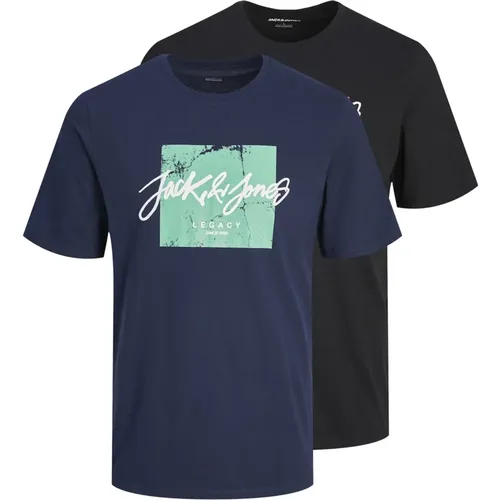 Herren T-Shirt 2er-Pack Stilvoller Komfort - jack & jones - Modalova