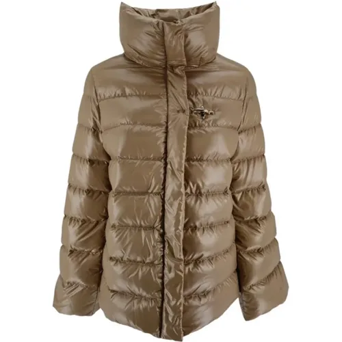 Camel Puffer Coat with Hook , female, Sizes: L, M, S, XS, XL - Fay - Modalova