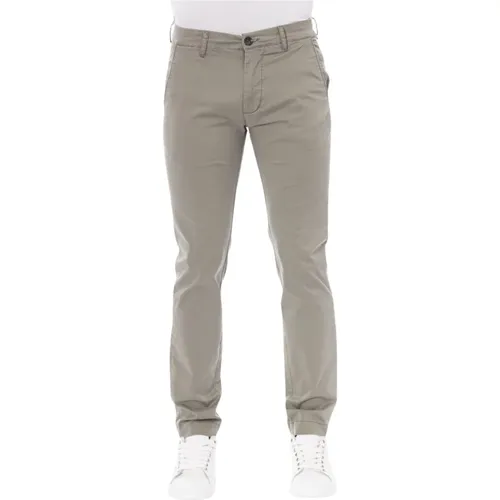 Chino Pants Solid Color Button Zipper , male, Sizes: W34, W32 - Baldinini - Modalova