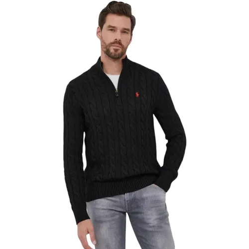 Schwarzer Woll-Kaschmir-Sweatshirt , Herren, Größe: L - Polo Ralph Lauren - Modalova