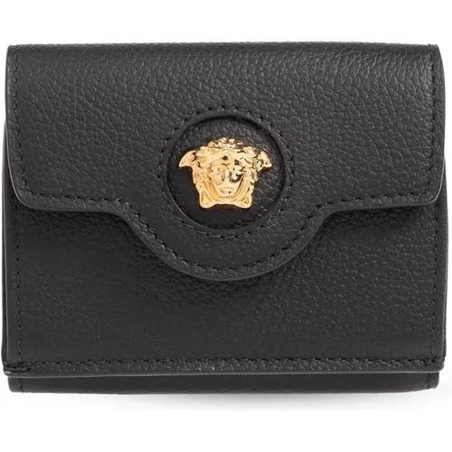 Leather wallet , female, Sizes: ONE SIZE - Versace - Modalova