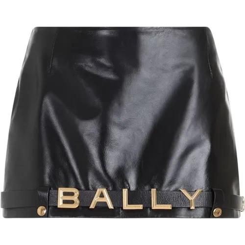 Leather Logo Skirt , female, Sizes: XS - Bally - Modalova
