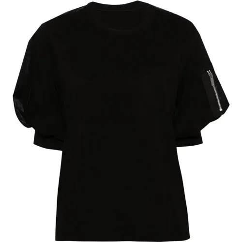 Hochwertiges Baumwoll-T-Shirt für Frauen , Damen, Größe: M - Sacai - Modalova