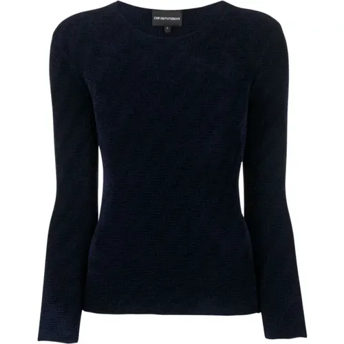 Dunkelblauer Pullover - Emporio Armani - Modalova