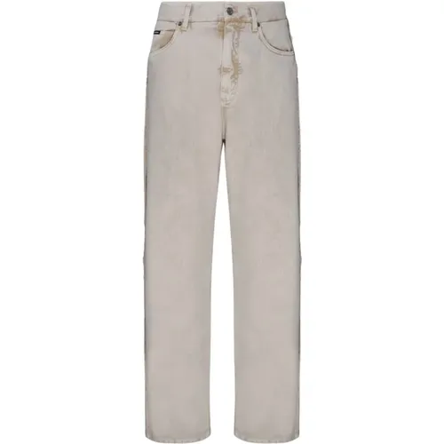 Jeans mit Fransenbesatz , Herren, Größe: M - Dolce & Gabbana - Modalova