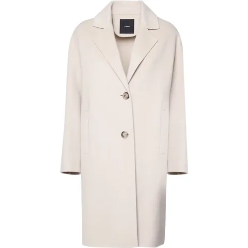 White Cloth Coat Two Button Closure , female, Sizes: XS, S, M - pinko - Modalova