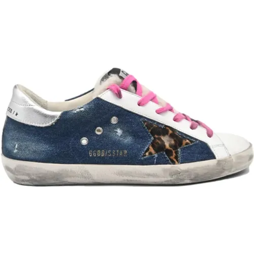 Blue Jeans Leopard Star Pink Sneakers , female, Sizes: 6 UK - Golden Goose - Modalova