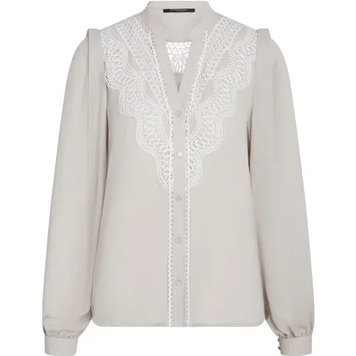 Elegant V-Neck Shirt Silver Cloud , female, Sizes: S, M, 2XL, XL, XS, L - Bruuns Bazaar - Modalova