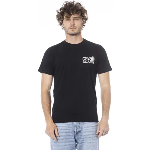 Kurzarm Logo Print T-Shirt , Herren, Größe: XL - Cavalli Class - Modalova