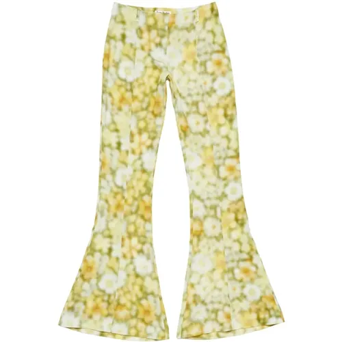 Grüne Print Weite Bein Hose , Damen, Größe: M - Acne Studios - Modalova