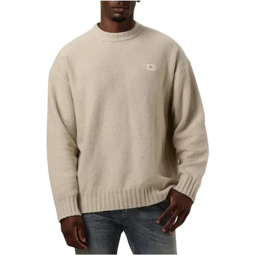 Boucle Boxy Sweater , Herren, Größe: L - Calvin Klein - Modalova