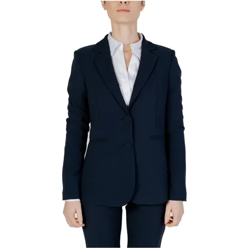 Blauer V-Ausschnitt Revers-Blazer - Sandro Ferrone - Modalova