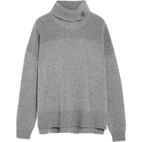 High Neck Sweater with Brooch , female, Sizes: M - Liu Jo - Modalova