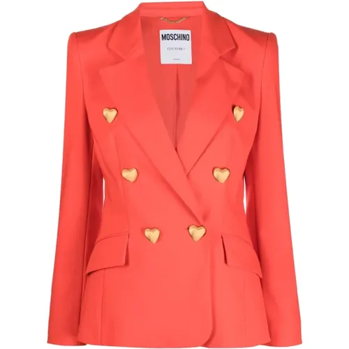 Double-Breasted Blazer , female, Sizes: S - Moschino - Modalova