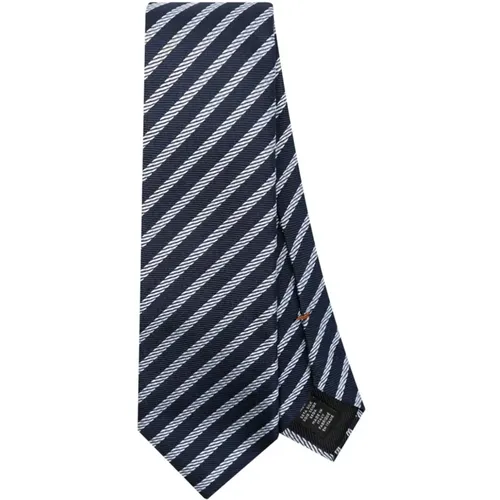 Silk Striped Tie, Made in Italy , male, Sizes: ONE SIZE - Ermenegildo Zegna - Modalova