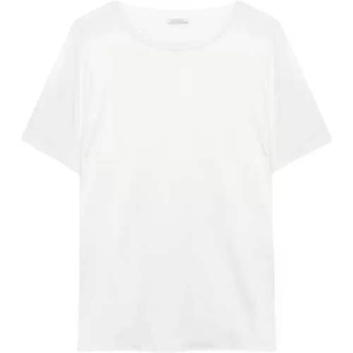 Satin und Jersey T-Shirt , Damen, Größe: L - Fiorella Rubino - Modalova