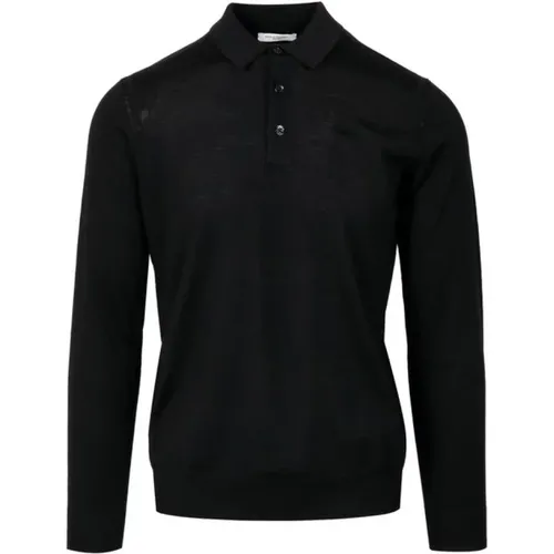 Schwarzer Woll-Polo-Pullover , Herren, Größe: XL - Paolo Pecora - Modalova