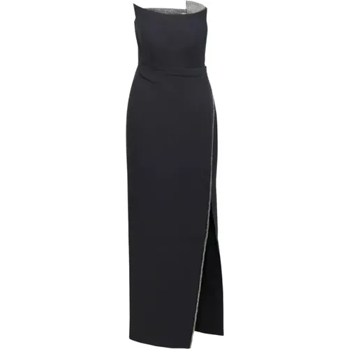 Schwarzes Maxikleid mit Schlitz - Roland Mouret - Modalova