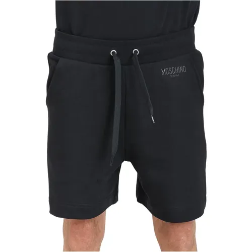Schwarze Logo Patch Shorts Moschino - Moschino - Modalova