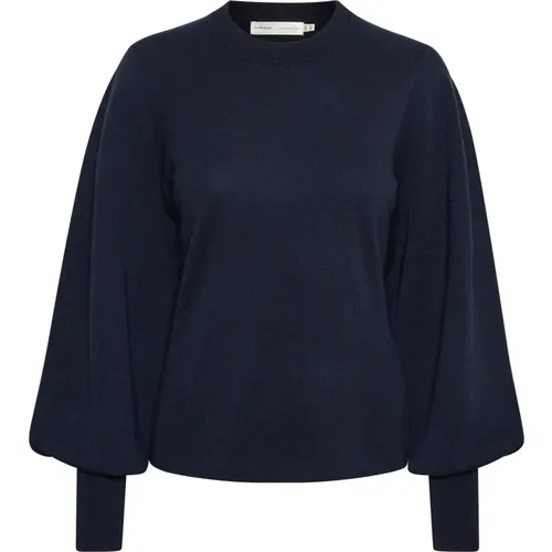 Marineblauer Puffärmel-Pullover , Damen, Größe: M - InWear - Modalova