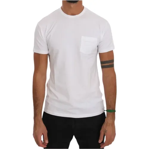 Elegantes weies Baumwoll-T-Shirt - Daniele Alessandrini - Modalova