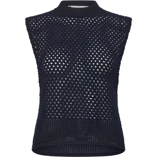 Navy Hole Knit Sweater , female, Sizes: M, XS, L, S - Co'Couture - Modalova