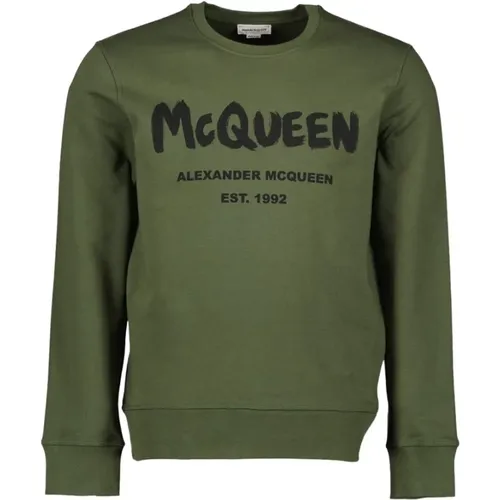 Graffiti Spray Sweatshirt - XS, Grün , Herren, Größe: L - alexander mcqueen - Modalova