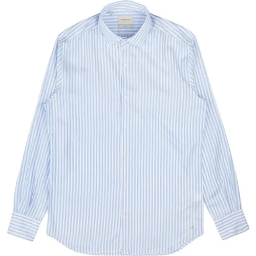 Herren Freizeithemd Blau/Weiß , Herren, Größe: XL - Brooksfield - Modalova