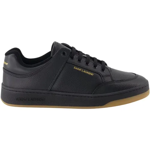 Lace-up Leather Bicolor Sneakers , male, Sizes: 6 UK, 5 UK, 7 UK, 6 1/2 UK, 8 UK, 9 1/2 UK, 10 UK, 9 UK, 5 1/2 UK, 8 1/2 UK, 7 1/2 UK, 11 UK - Saint Laurent - Modalova