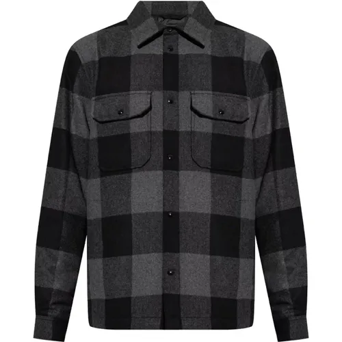 Logo Shirt in Grau , Herren, Größe: 2XL - Woolrich - Modalova