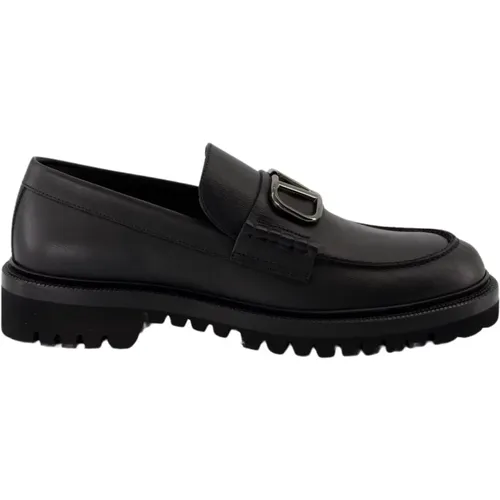 Schwarze Leder VLogo Mokassins,Klassischer Schwarzer Loafer Schuh - Valentino Garavani - Modalova