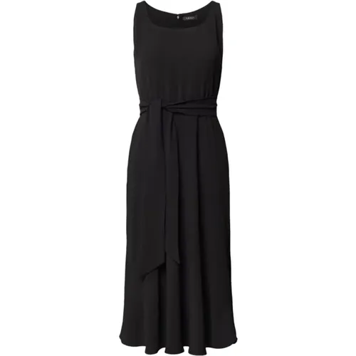 Schwarzes Kleid mit Gürtel - Ralph Lauren - Modalova