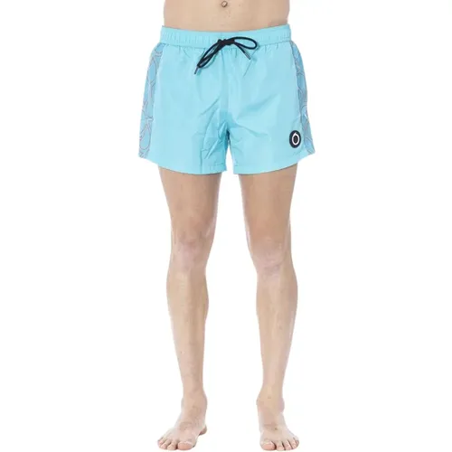 Strandbekleidung Polyester Badeshorts Logo Streifen , Herren, Größe: XL - Trussardi - Modalova