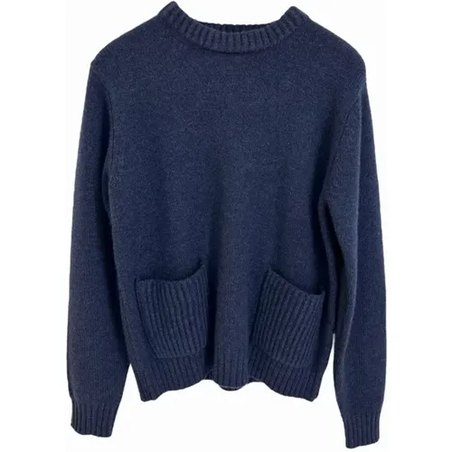 Dark Denim Cashmere Sweater , male, Sizes: M - Kujten - Modalova