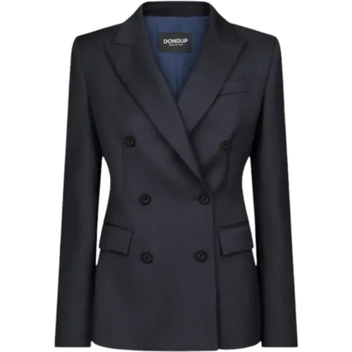 Marineblauer Doppelreihiger Blazer mit Spitzrevers - Dondup - Modalova