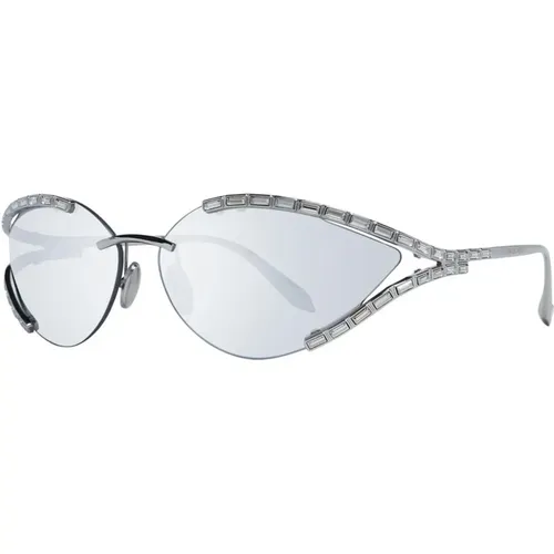 Graue Verspiegelte Cat Eye Sonnenbrille , Damen, Größe: ONE Size - Swarovski - Modalova