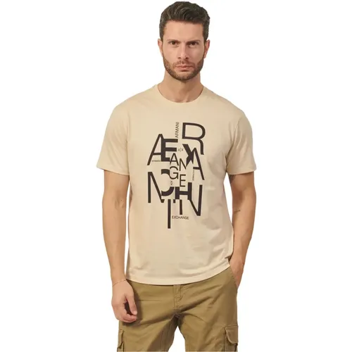 Pima-Baumwoll-T-Shirt mit Logo-Druck , Herren, Größe: 2XL - Armani Exchange - Modalova