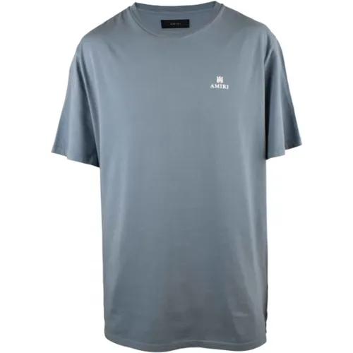 Blaues Baumwoll-T-Shirt mit Logo , Herren, Größe: 3XL - Amiri - Modalova