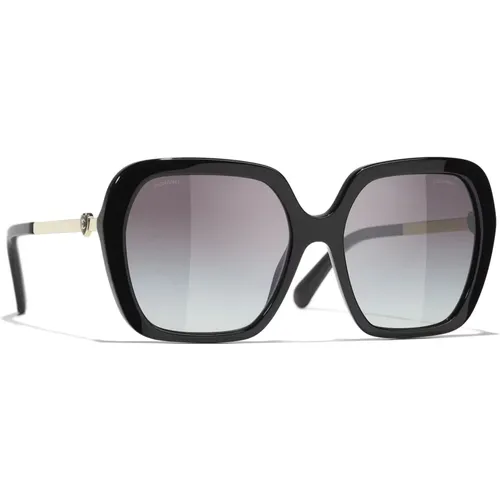 Schwarze Sonnenbrille mit Zubehör , Damen, Größe: 56 MM - Chanel - Modalova