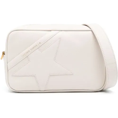 Luxuriöse Star Tasche aus weißem Ziegenleder - Golden Goose - Modalova