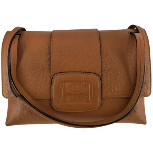 Braune Leder Baguette Stil Tasche - Hogan - Modalova