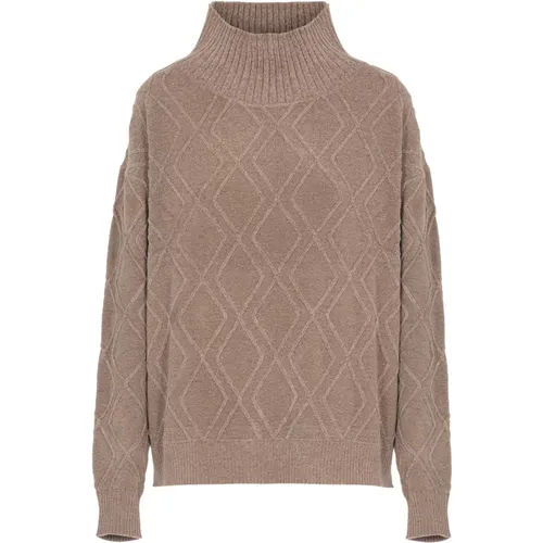 Geometrisches Muster Samt Pullover Grau , Damen, Größe: 2XS - RRD - Modalova