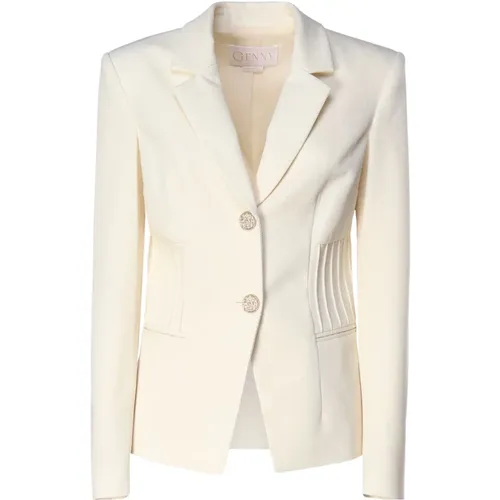 Single-Breasted Jacket with Hip Details , female, Sizes: XS, S - Genny - Modalova