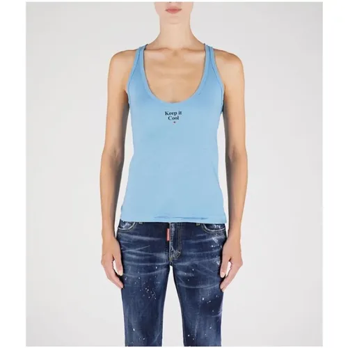 Stylisches Ärmelloses Sport T-Shirt , Damen, Größe: L - Dsquared2 - Modalova