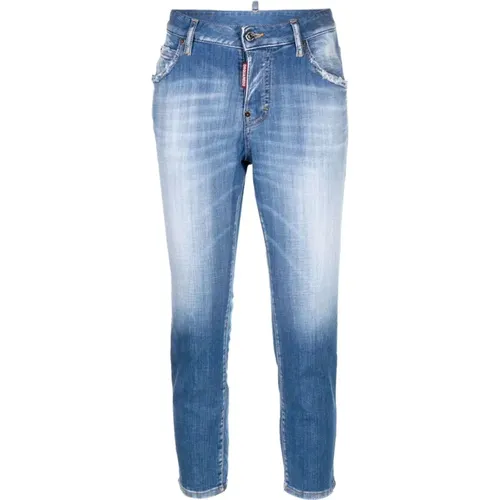 Niedrig geschnittene Cropped Jeans , Damen, Größe: 2XS - Dsquared2 - Modalova