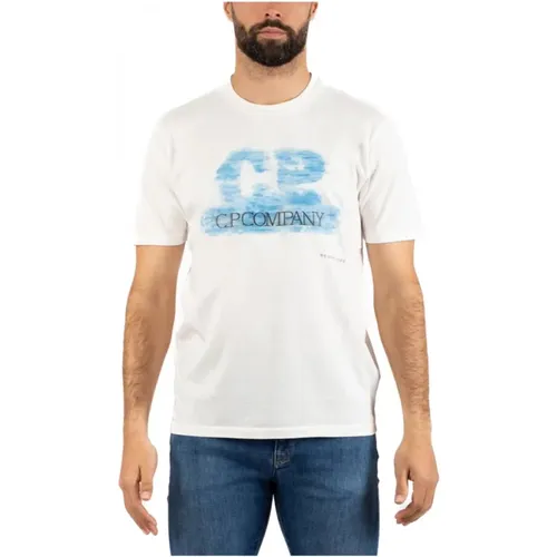 Herren T-Shirt, Stilvolles Design , Herren, Größe: XL - C.P. Company - Modalova