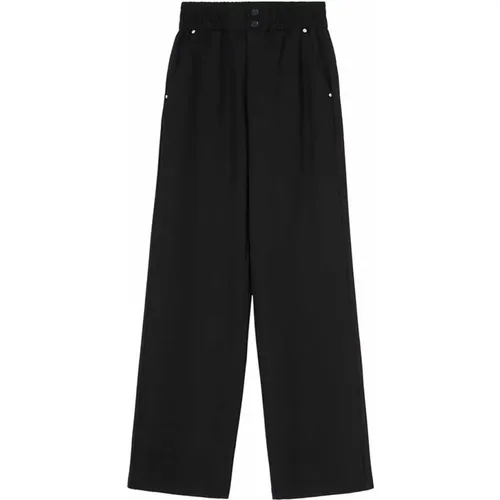 Schwarze Hose mit hoher Taille , Damen, Größe: M - pinko - Modalova