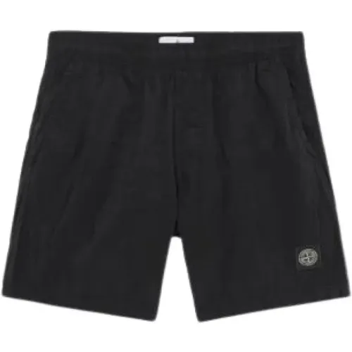 Schwarze Nylon-Badeshorts , Herren, Größe: L - Stone Island - Modalova